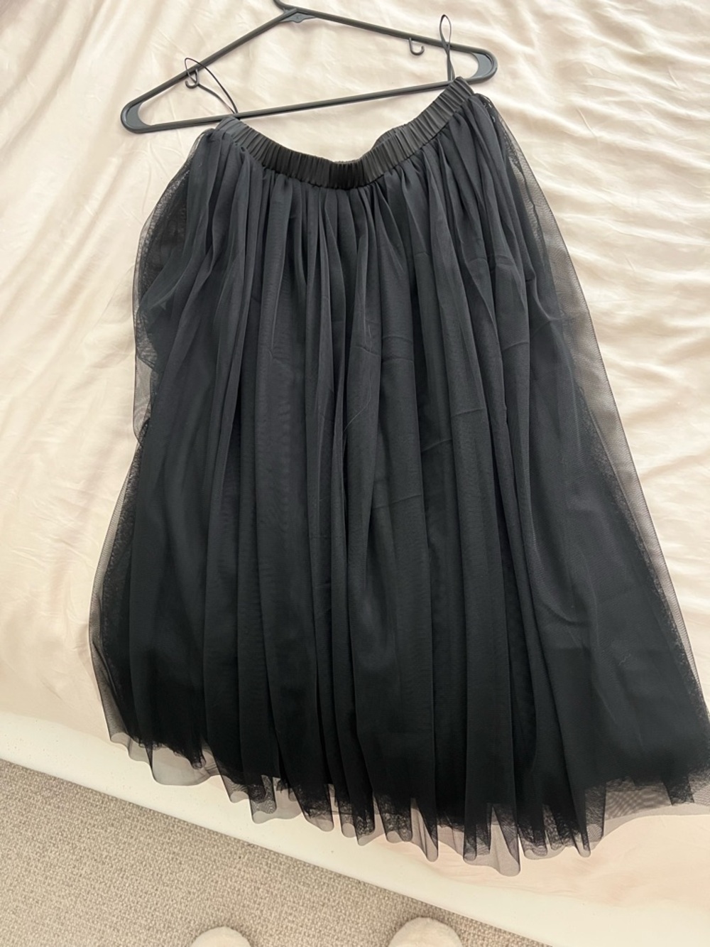 Black Tulle Circle Skirt with Elastic Waist